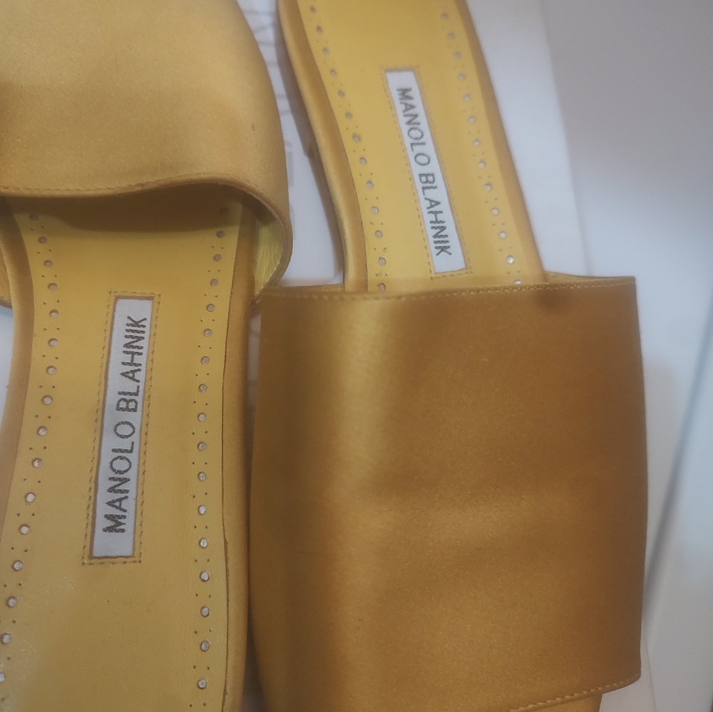 Manolo Blahnik Gold Mules for Effortless Elegance